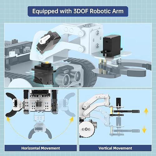 Miniatura 6 de Qtruck - Robot inteligente 4 en 1 para programación Microbit V2, proyecto STEM, kit de robot educativo, auto tanque rastreado para principiantes