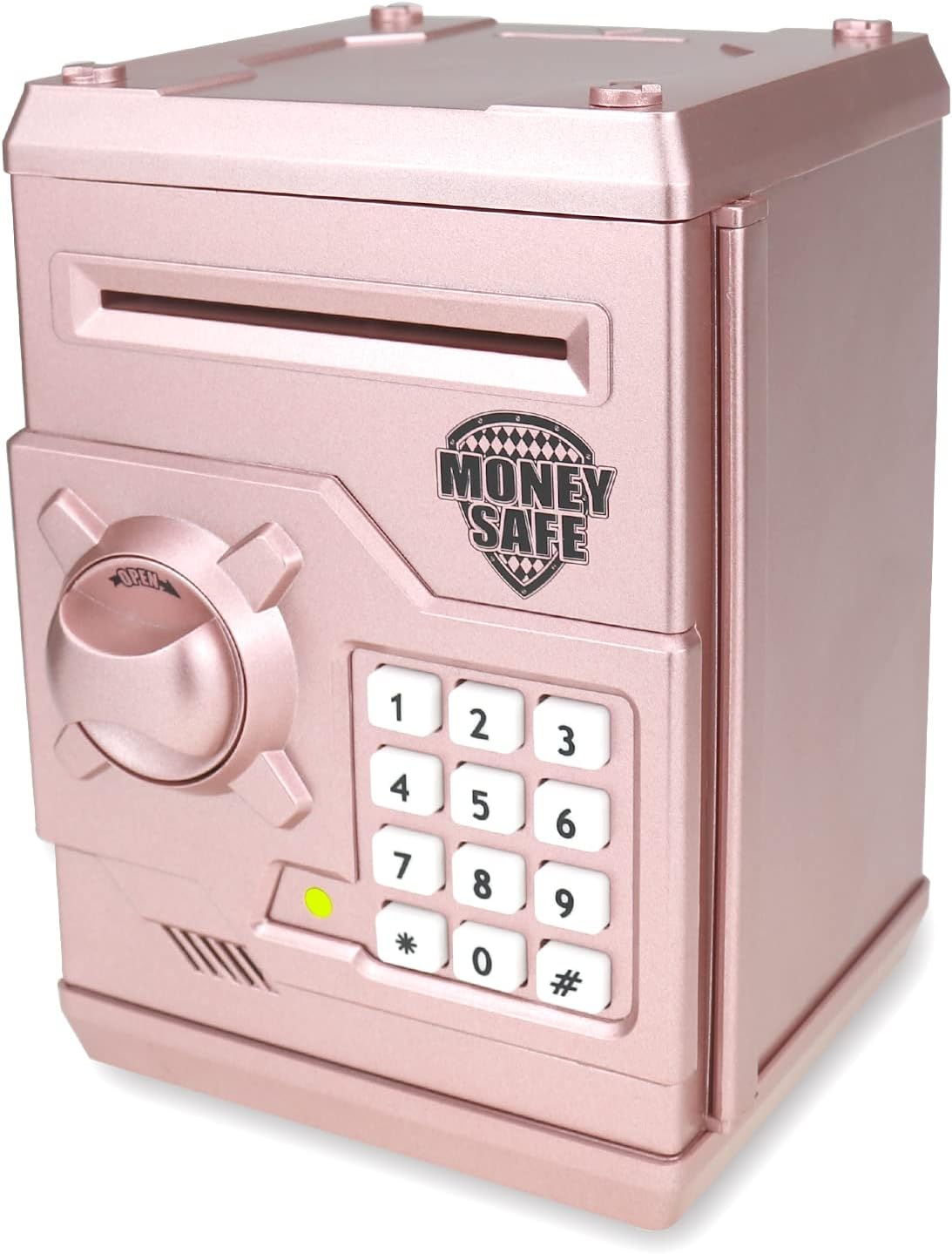 Yoego Kids Money Bank, Electronic Piggy Banks, Great Gift Toy for Kids Children, Auto Scroll Paper Money Saving Box Password Coin Bank,Perfect Toy Gifts for Boys Girls (Rose Gold)