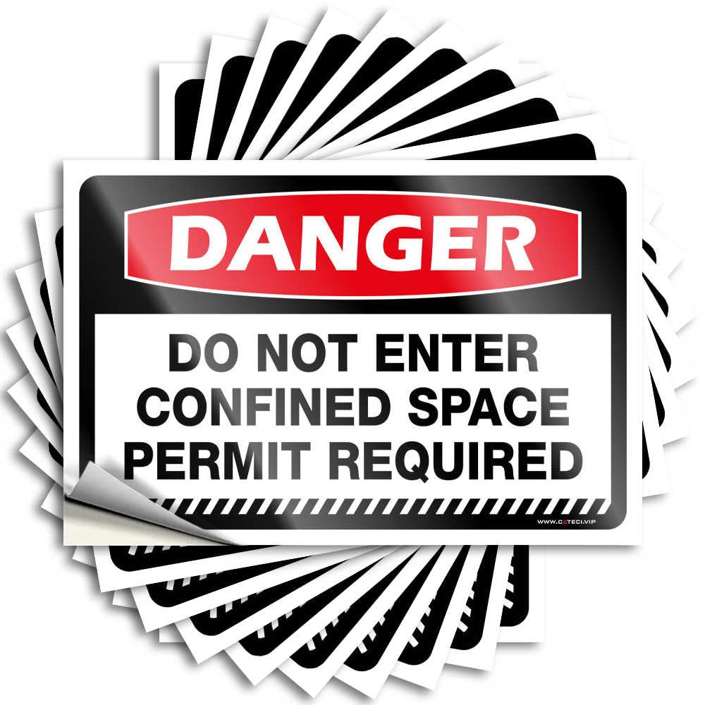 Decals Teens Stuff Custom Stickers, Bottle Waterproof Danger Do Not Enter Confined Space Permit Required for Hydro Flask | Cats Vinyl Decals for Adults Holiday Gift(8X12CM)