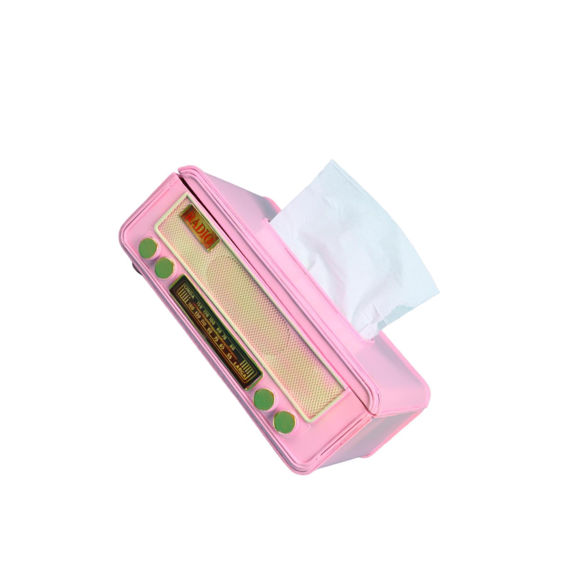 Pixzcsa Easy To Refill Radio Shaped Tissue Holder Paper Dispenser Convenient Napkin Holder Living Room Office Paper Dispenser Facial Office Table Centerpiece