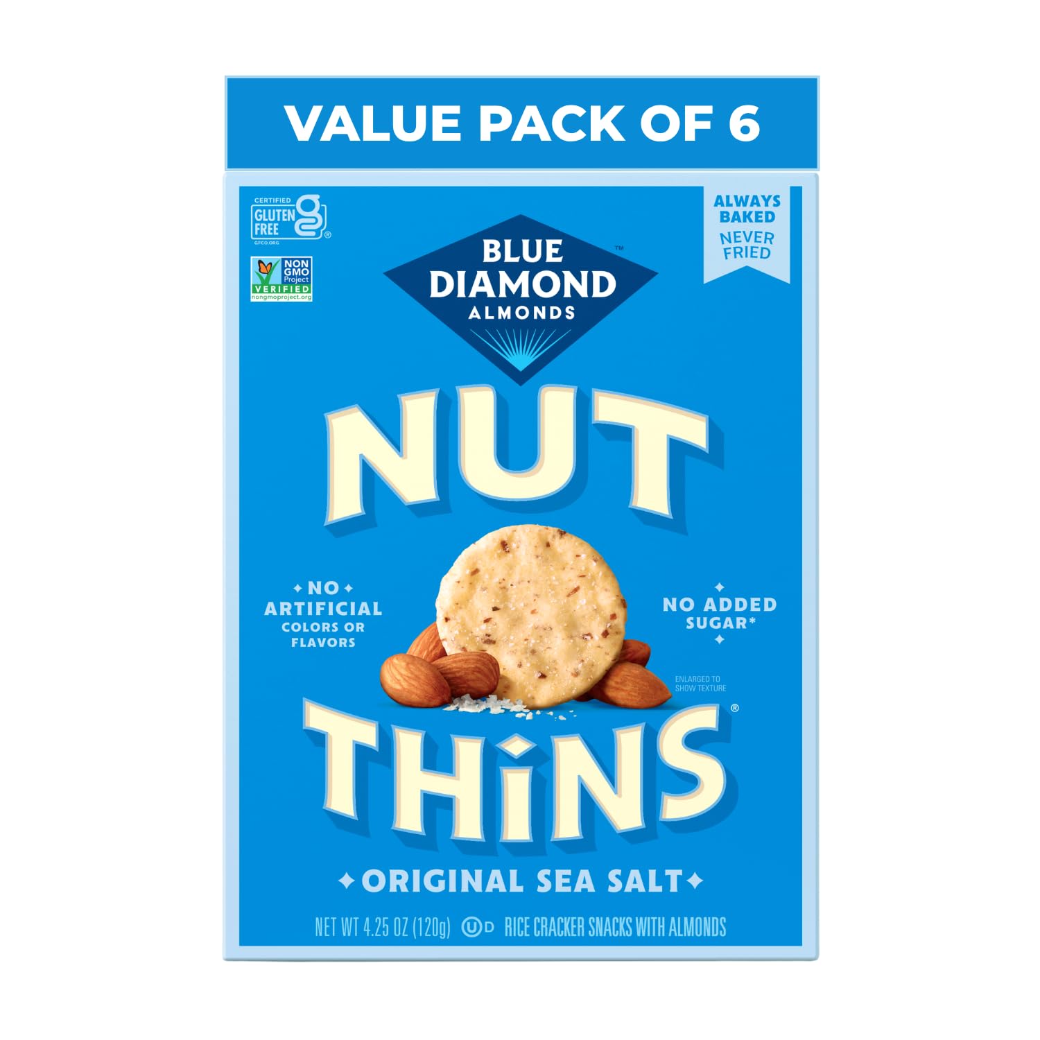 Blue Diamond Almonds Original Almond / 4.25 Ounce (Pack of 6) / 1 Flatbread