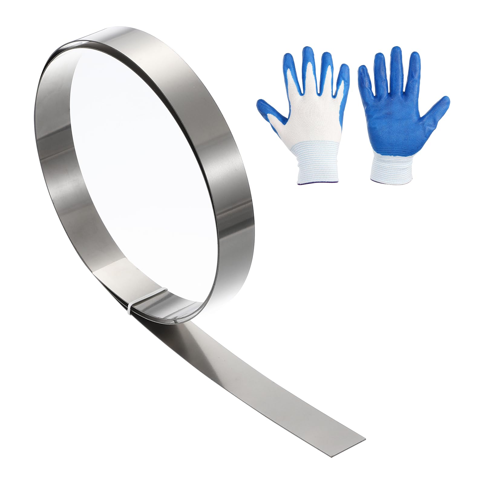sourcing map Stainless Steel Flashing Roll 1000mmx20mmx0.4mm — image 1