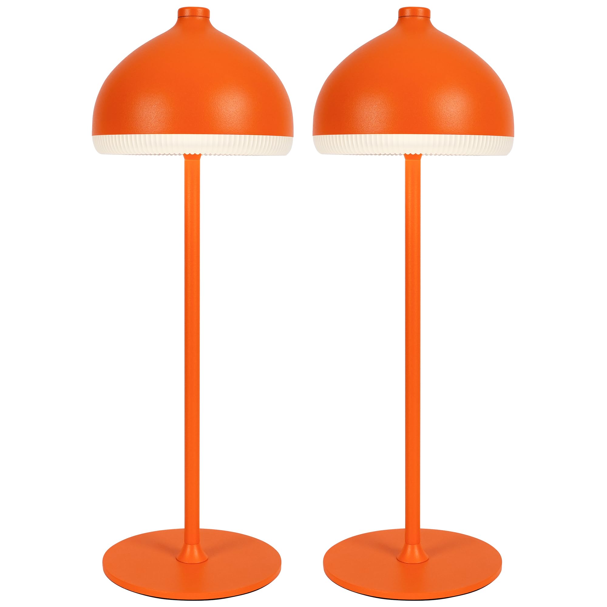 2 Pezzi Lampade da Tavolo Senza Fili Ricaricabile VIOA TL13 | Lampada da Tavolo Ricaricabile, 5200mAh, IP54, 3 tonalità– per camera da letto, terrazza, ristorante e decorazione, Arancione