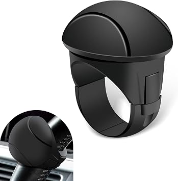 Steering Wheel Booster Ball, 360 Degree Rotation Spin Grip Steering Knob, Anti-Slip Soft Surface Steer Wheel Knob, Universal One-Hand Assist Ball for Cars Black