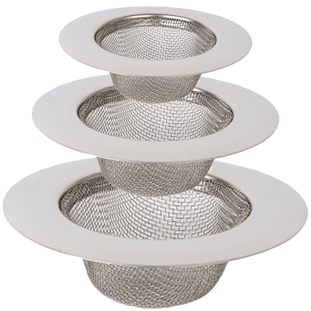 Kitchen Mesh Sink Strainer Good Metal Mesh Strainer for Bathroom/Kitchen Basin (Set of 3 Pcs, Material-Stainless Steel) (B094JW563G) Amazon Price History, Amazon Price Tracker