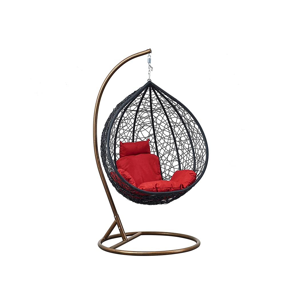 Buy Fit4home, Rattan Hanging Chair with Stand and Cushion, Garden Swing