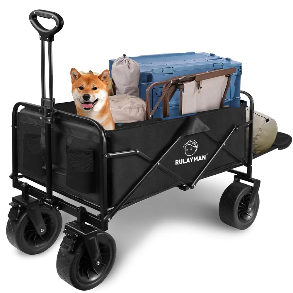 Amazon.co.jp: RULAYMAN アウトドアワゴン【2025強化版 後部展開可】大