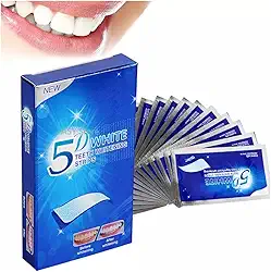 Fitas Branqueadoras de Dentes 5D White, Tiras de Clareamento Dental com Sabor Menta, Refrescante e Confortável 7 envelopes contendo 14 fitas