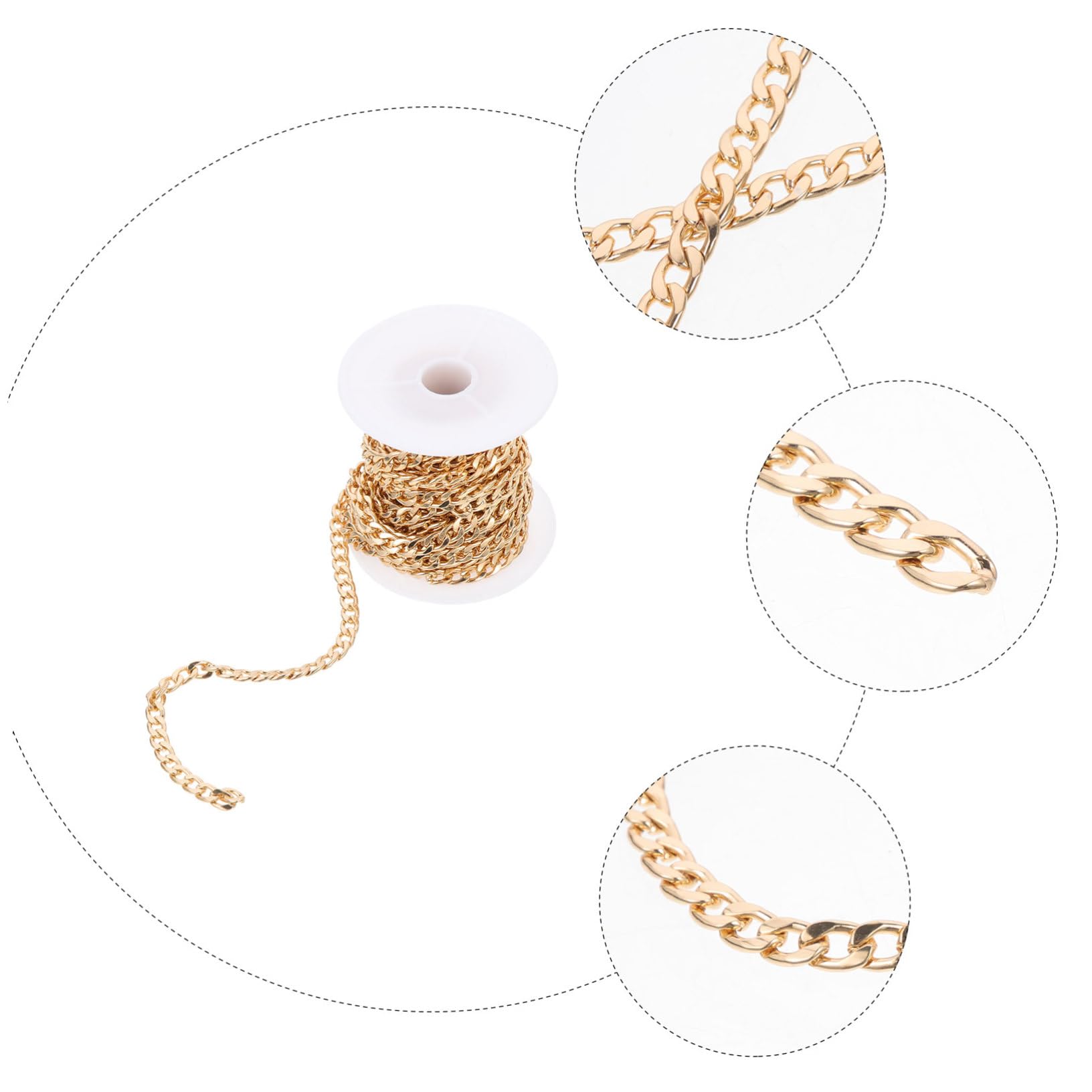 Alipis Catena Gioielli Fai da Te in Acciaio Inox, 1 Rotolo Oro | Lavorazione Diy, Forte Tenuta, Uso per Collane e Bracciali, Catena Metallica Sottile per Creazioni Handmade