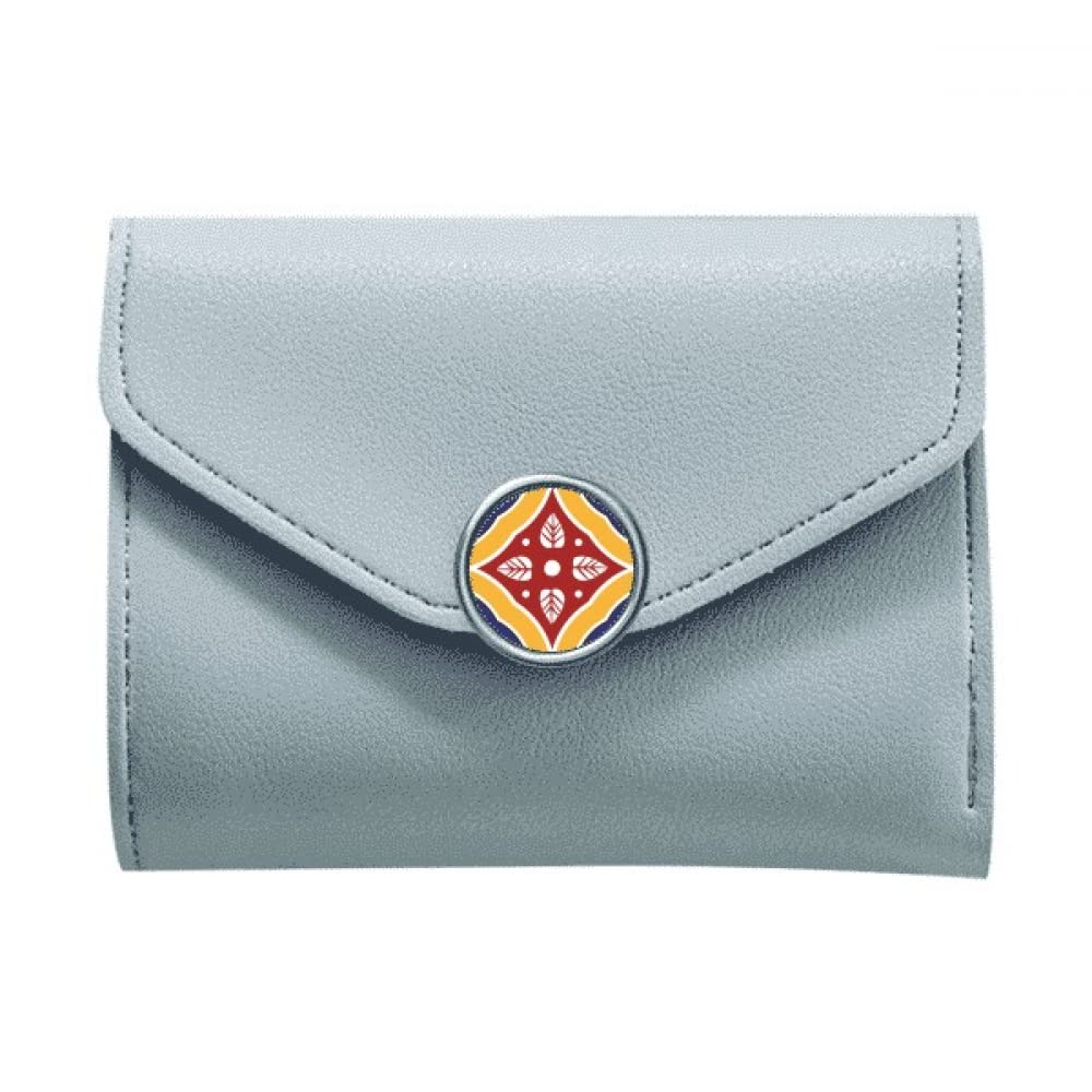 no/noTalavera Style Decorative Pattern Money Pocket Trifold Wallet