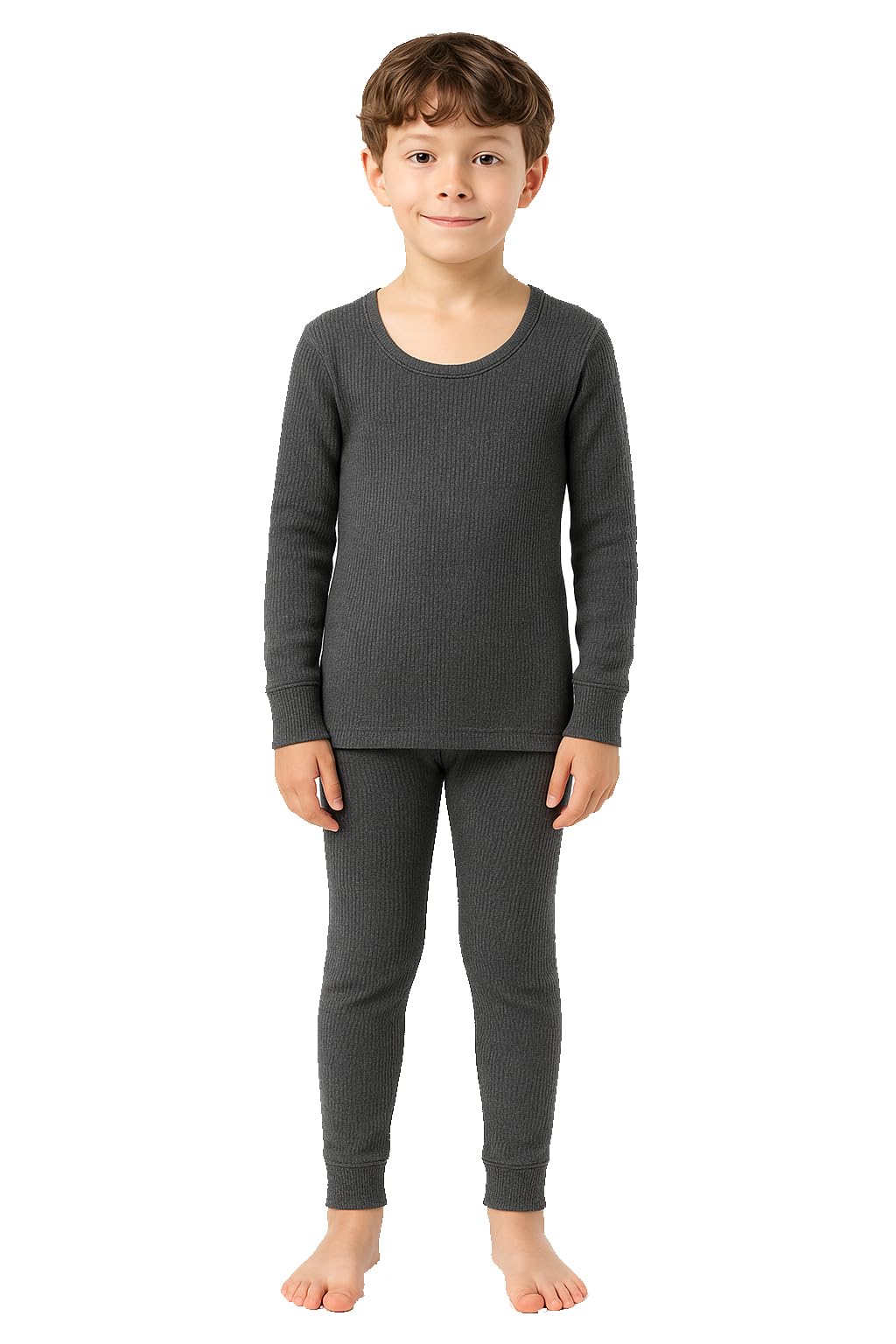 UCARE Kids Thermal Top & Bottom Set (5-6 Years, Black)