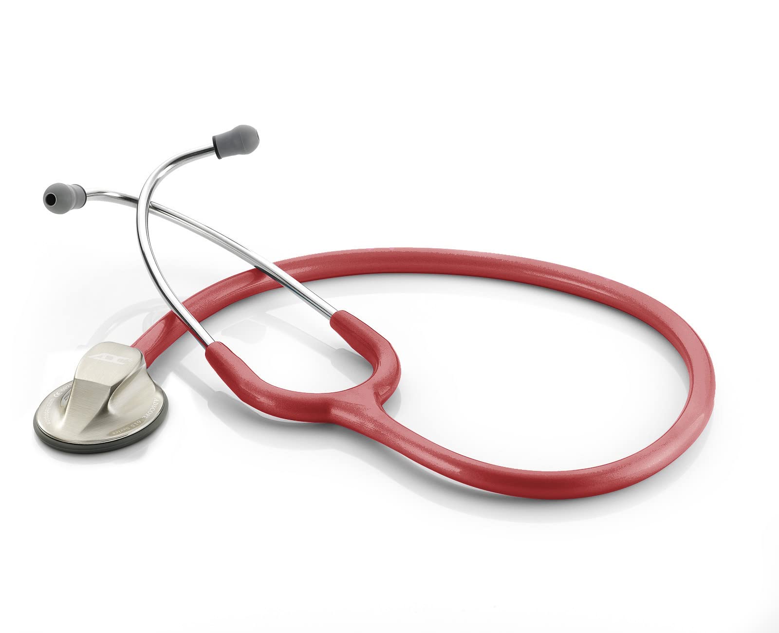 ADC Adscope 615 Platinum Professional Clinician Stethoscope with Tunable AFD Technology, 30.5 inch Length, Red