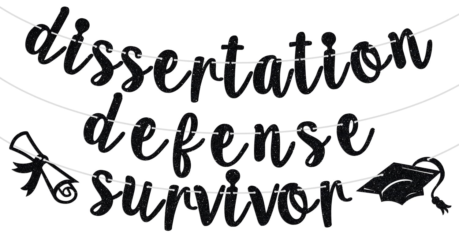 Photo 1 of Dissertation Defense Survivor Banner, Congrats Grad/Big Degree Energy, Class of 2026 College Universary Master Doctor Degree Graduation Party Decorations Supplies