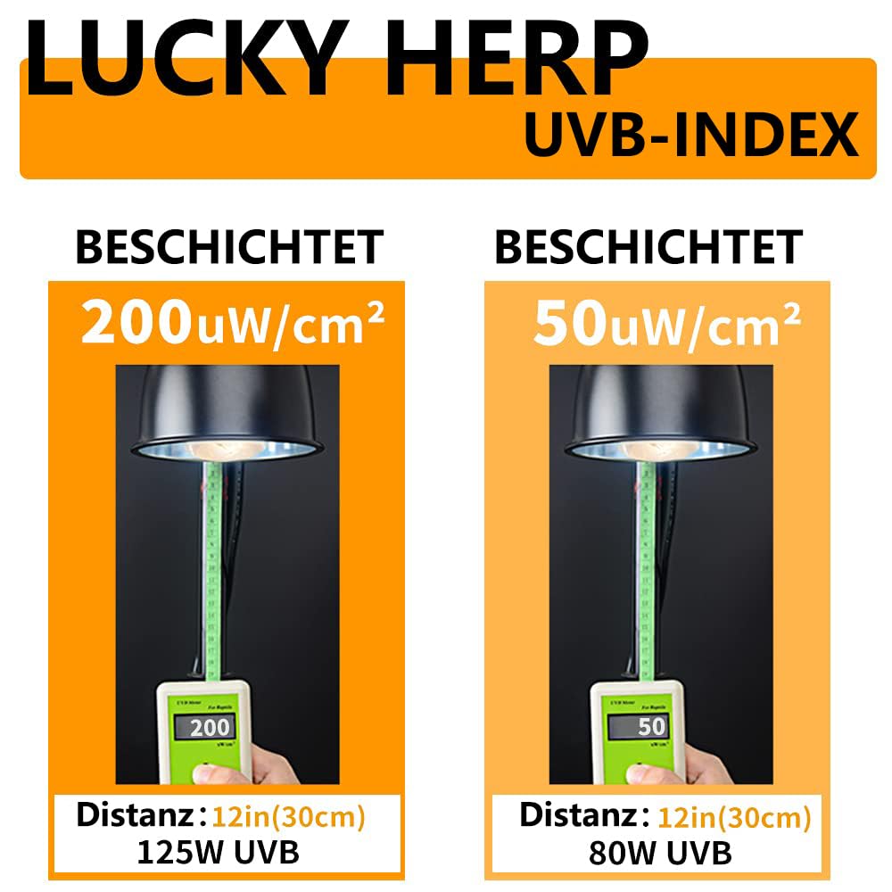 LUCKY HERP Lámpara de calor UVA UVB para terrario, 80 W, reptiles, UVA UVB, terrario, E27, lámpara UV para tortuga, gamuza, lagarto