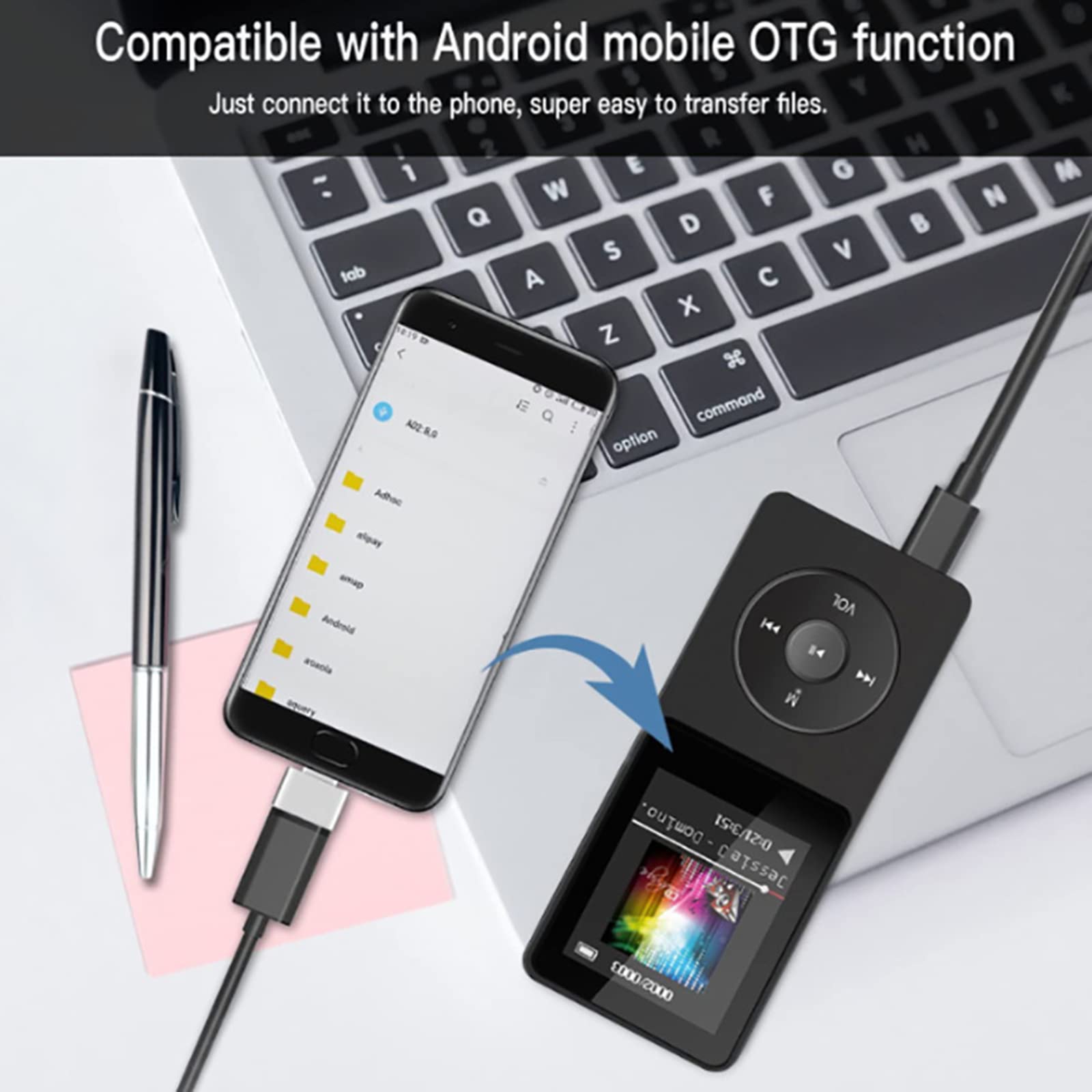 Reproductor de MP3/MP4 Bluetooth - Reproductores de música con Altavoz Radio FM Grabador de Voz - Memoria Ampliable hasta 128GB,16GB