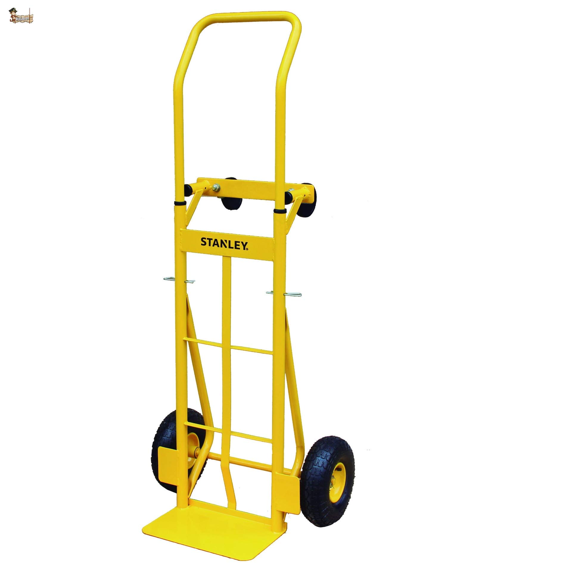 BricoLoco Carretilla + Carro plegable transporte con ruedas. Transportador. Plataforma 2 en 1!!!. Carga 200 kgs. Industrial. Almacén, oficina, mudanza, paquetes pesados, cajas...