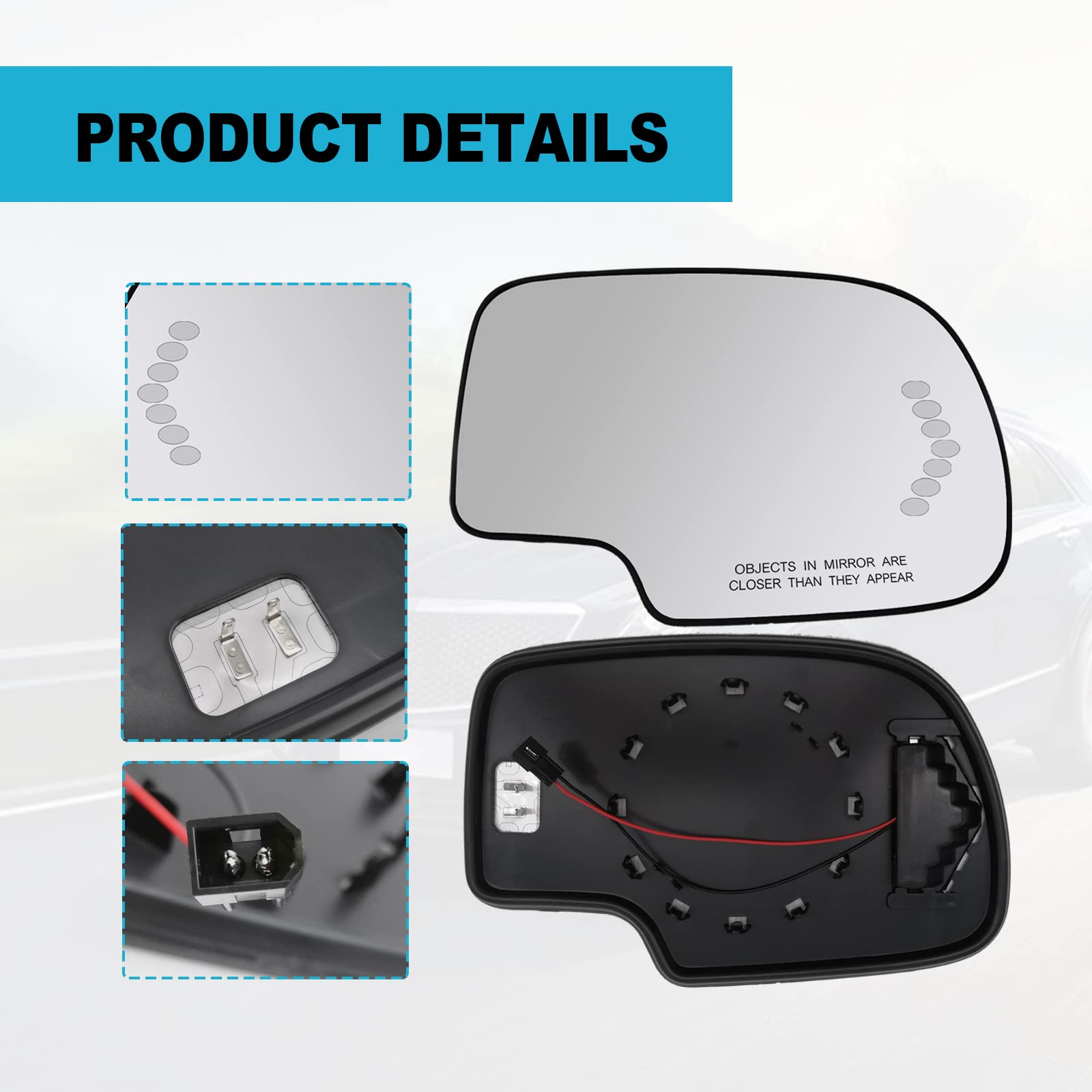 Amazon | 助手席側加熱ミラー ガラス 交換用 2003-2007