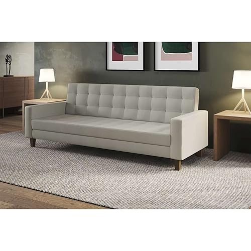 Sofá-Cama Casal 3 Lugares Samper com Baú Linho Cru