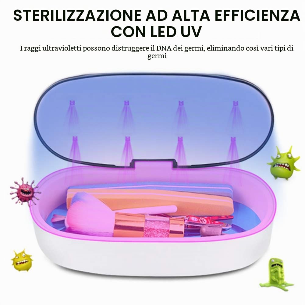 Macchina germinicida professionale UV, scatola sterilizzatore UV per sterilizzazione utensili per manicure tatuaggio parrucchiere, certificazione CE per 99,99% dei batteri, ultravioletta USB Custodia