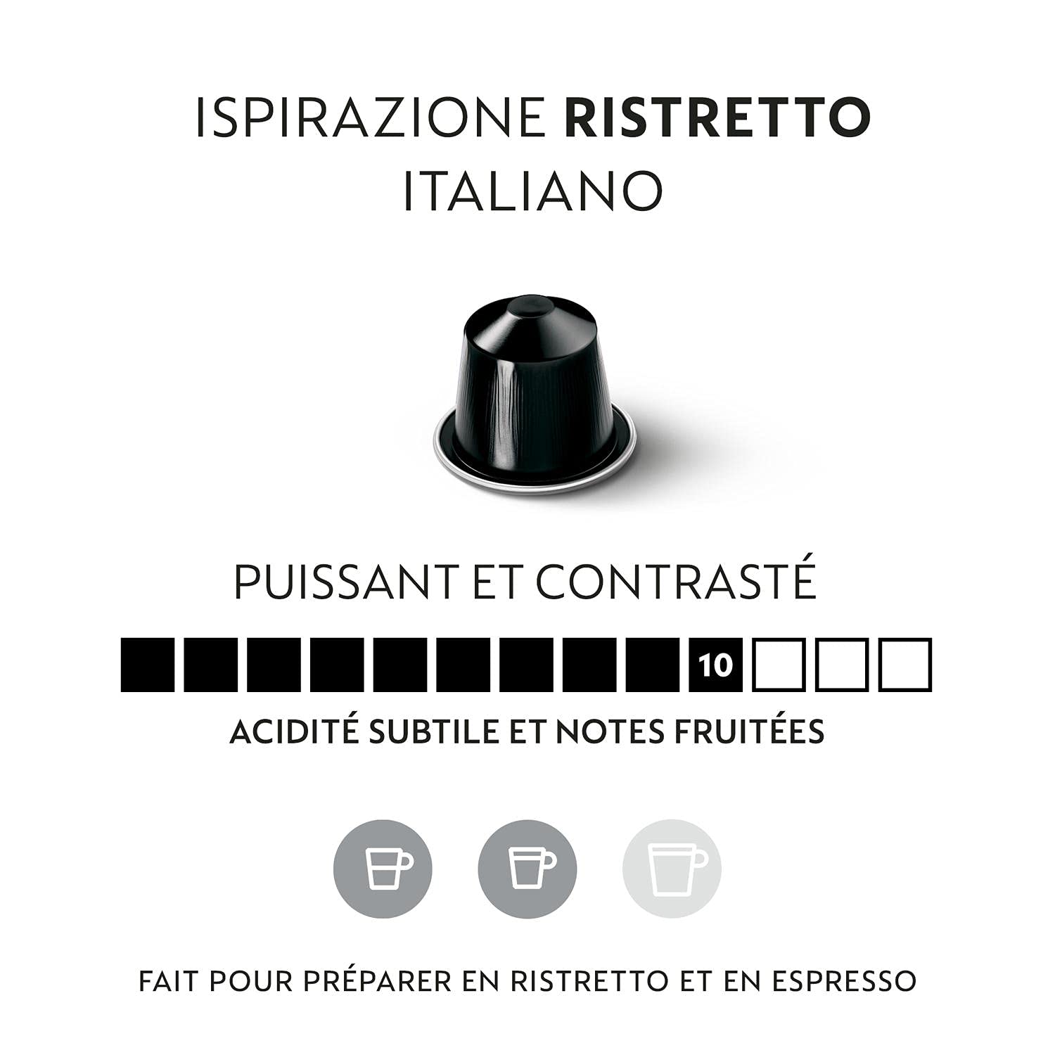 Nespresso Original – Bundle 200 Capsules de Café Ristretto – Intensité 10 – Pour Ristretto & Espresso – (20 étuis de 10)