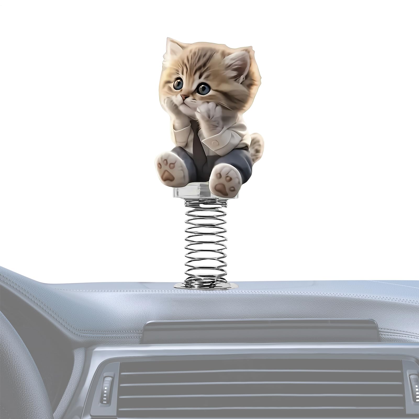 Statuine per cruscotto a forma di gatto 2D acrilico - Statuetta decorativa per interni auto