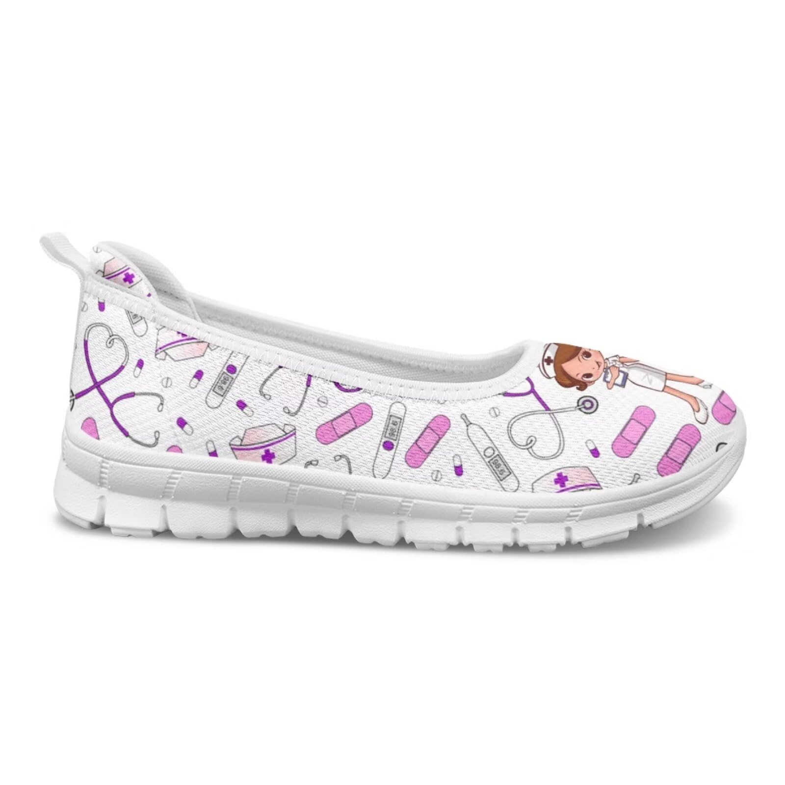 chaqlin Zapatos para caminar para mujer, bonitos zapatos planos para correr, enfermera, trabajo, fitness, tenis