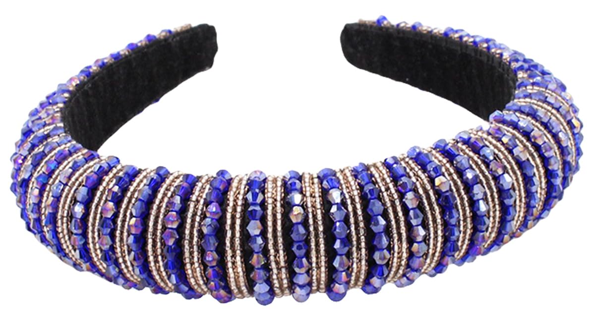 scicent Hair Bands for Women Rhinestone Headband Wide Padded Hairband Sparkle Diamond Head Band Crystal Bead Embellished Headbands for Women Girls 16424 - Image 4