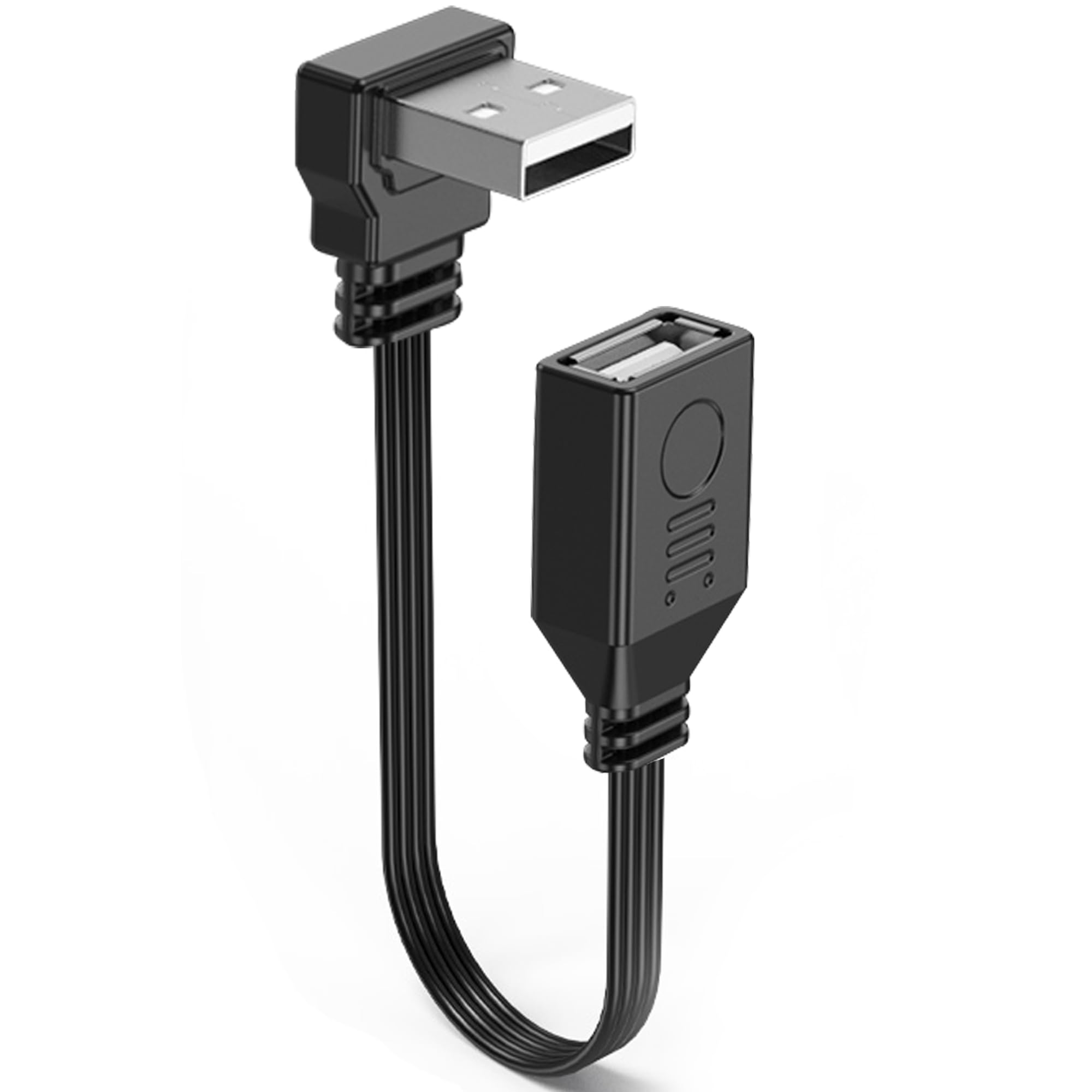 MISYNLON 90Degree Short USB Extension Cable 4inch,Up Angle USB 2.0 Male to Female Flexible Flat Cord Support Charging and Data Transfer,for Car, Laptop,Printer,Scanner,Keyboard,Mouse (UP Angle 10cm)
