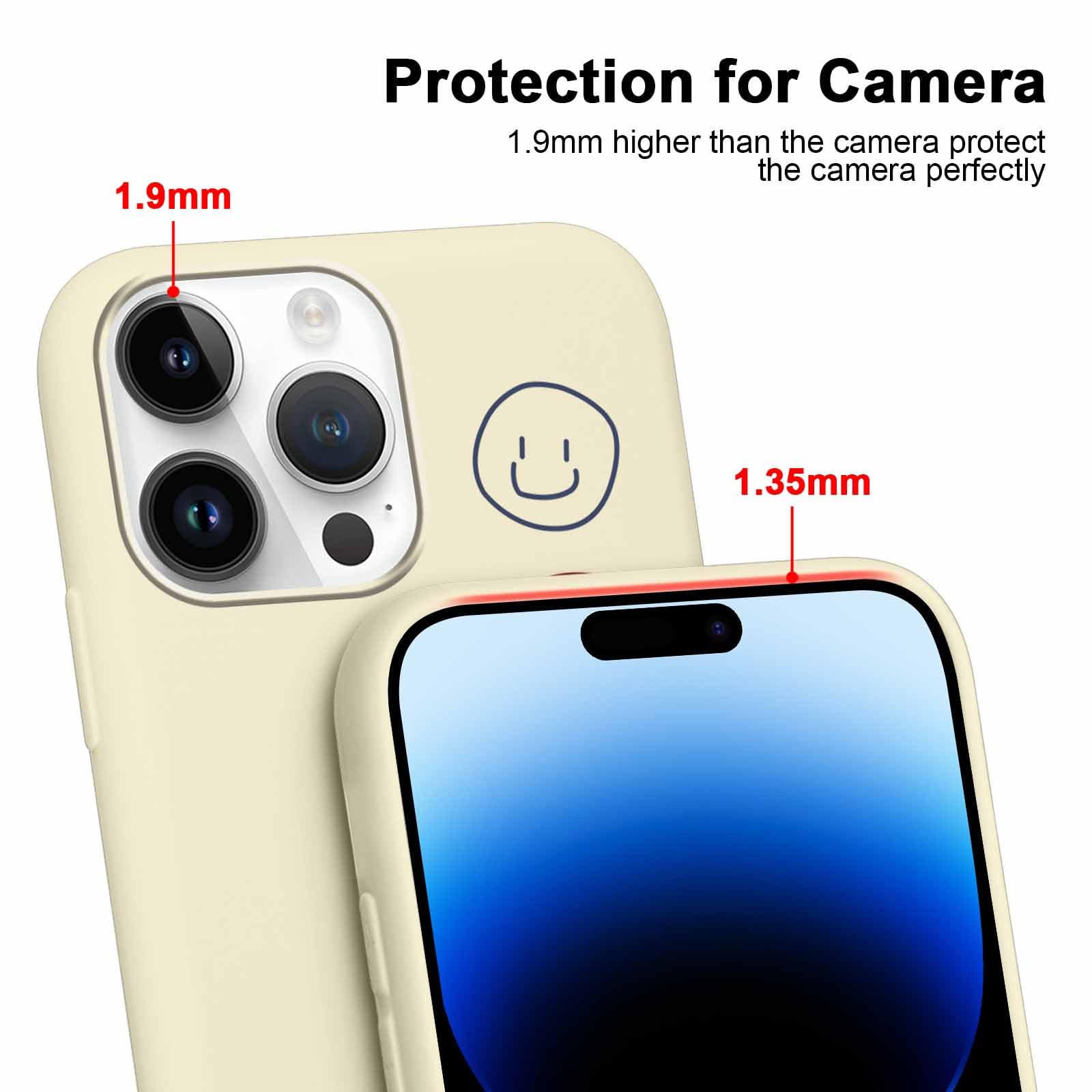 Yoedge 2 Pezzi Cover per iPhone 14 / iPhone 13 6,1, Ultra Sottile Leggero Morbida TPU Custodia in Silicone Antiurto Antigraffio Protettiva Case con Disegni per Donne per iPhone 13, Happy Face