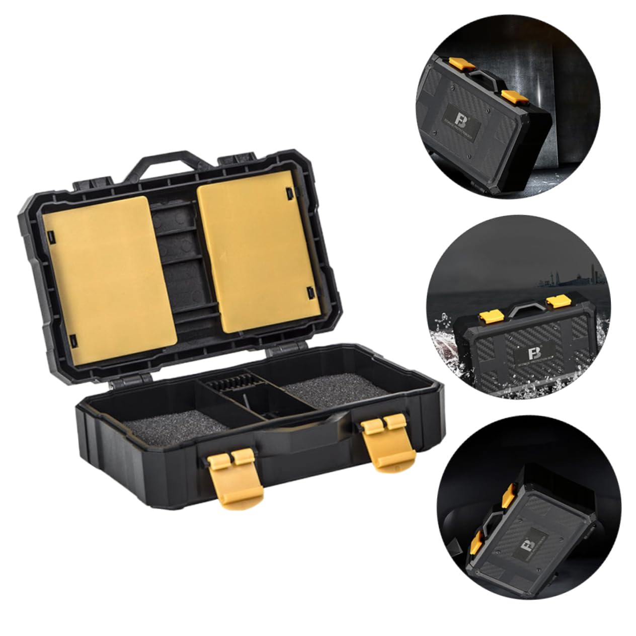 SEWACC 1pc Shockproof Camera Battery and Memory Card Storage Case Durable Photography Supply for and Cf Cards Black