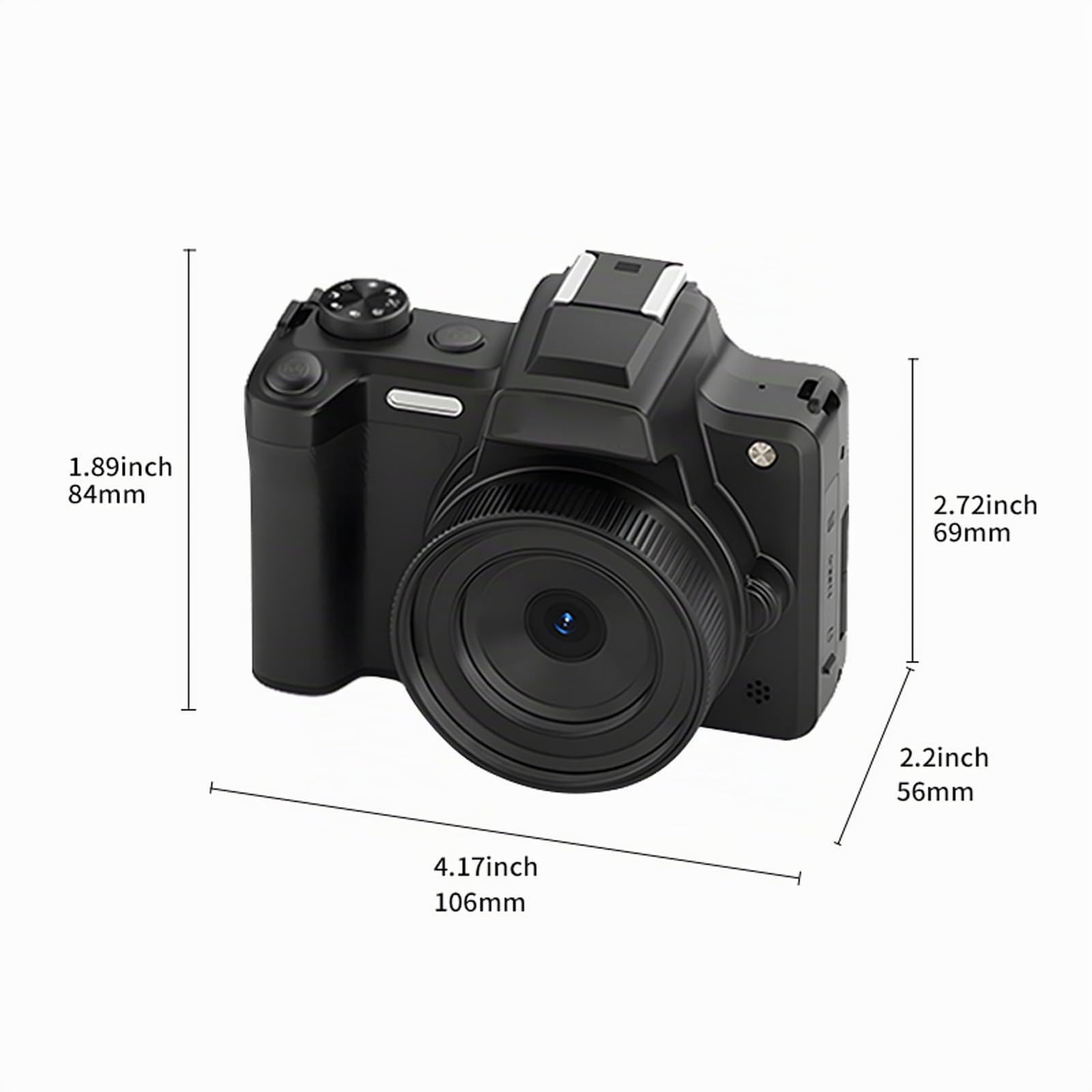Annadue Cámara Digital DSLR 4K para Fotografía, Cámara Vlogging de 68 MP con Pantalla Abatible de 2,8 Pulgadas, Zoom 28X, Enfoque Manual AF Autofocus MF, Videocámaras de Viaje