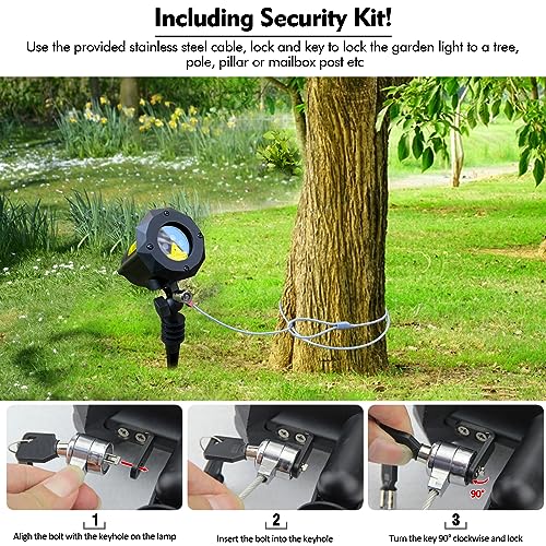 Image of Poeland Christmas Laser Projector Lights with Remote Control and Security Lock, Halloween Garden Lights for Indoor, Outdoor, Home, Garden (Red, Green, Led Blue)