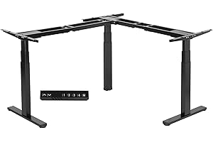 VIVO Electric 2-Motor Height Adjustable Corner Standing Desk Frame - Ergonomic L-Frame