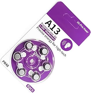 Pack of 6 A13 Air Batteries Button Cell for Hearing Device with Long Lasting Performances and Easy Installation