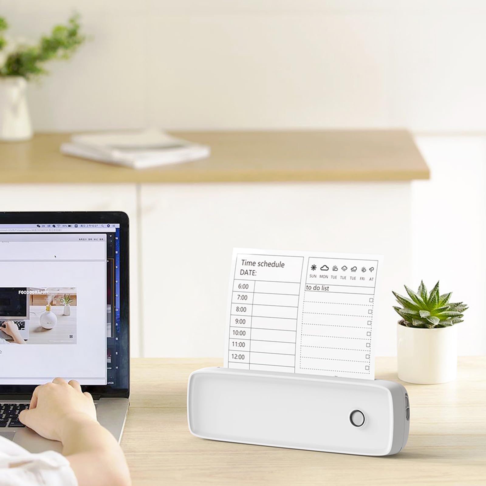 Stampante portatile wireless per lettere, stampante termica compatta senza inchiostro per laptop, telefono e pad, viaggi e home office, ideale per veicoli, facile da usare e trasportare