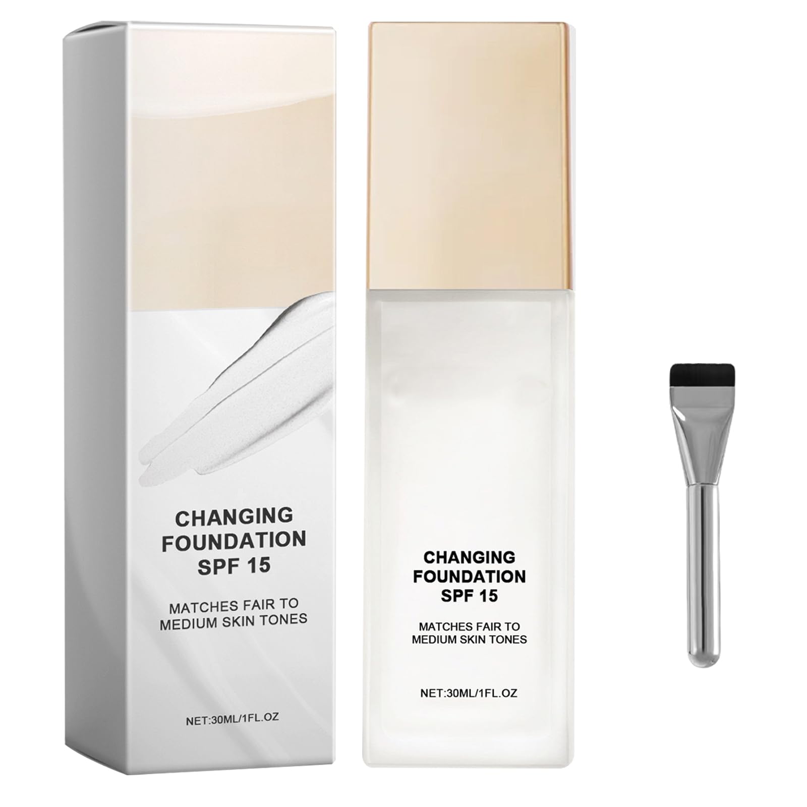Color Changing Foundation, Korean Color-Changing Foundation Stick - Medium to for Mature Skin, Hydrating & Lightweight Liquid Foundations, Even Skin Tone Suitable for All Skin Types (1 pc)
