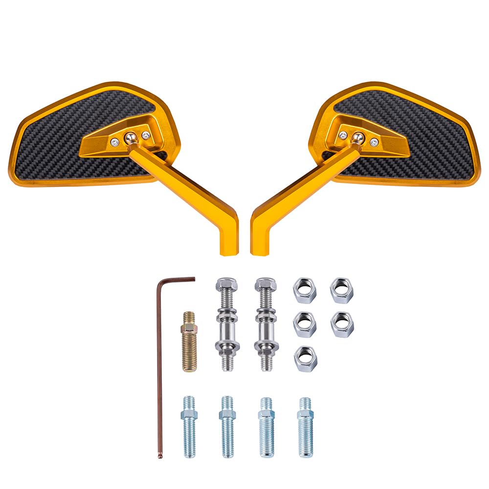 Motorcycle Rearview Mirror, CNC Carbon Fiber Rearview Mirror Compatible with Harley Touring, Softail, Dyna, Sportster, Street Bob, Low Rider S, Road