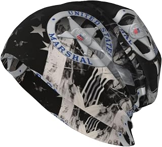 Rqwaaed US Marshal Badge Eco-Chic Knit Hats Fashionable Functionality for Modern Living Black
