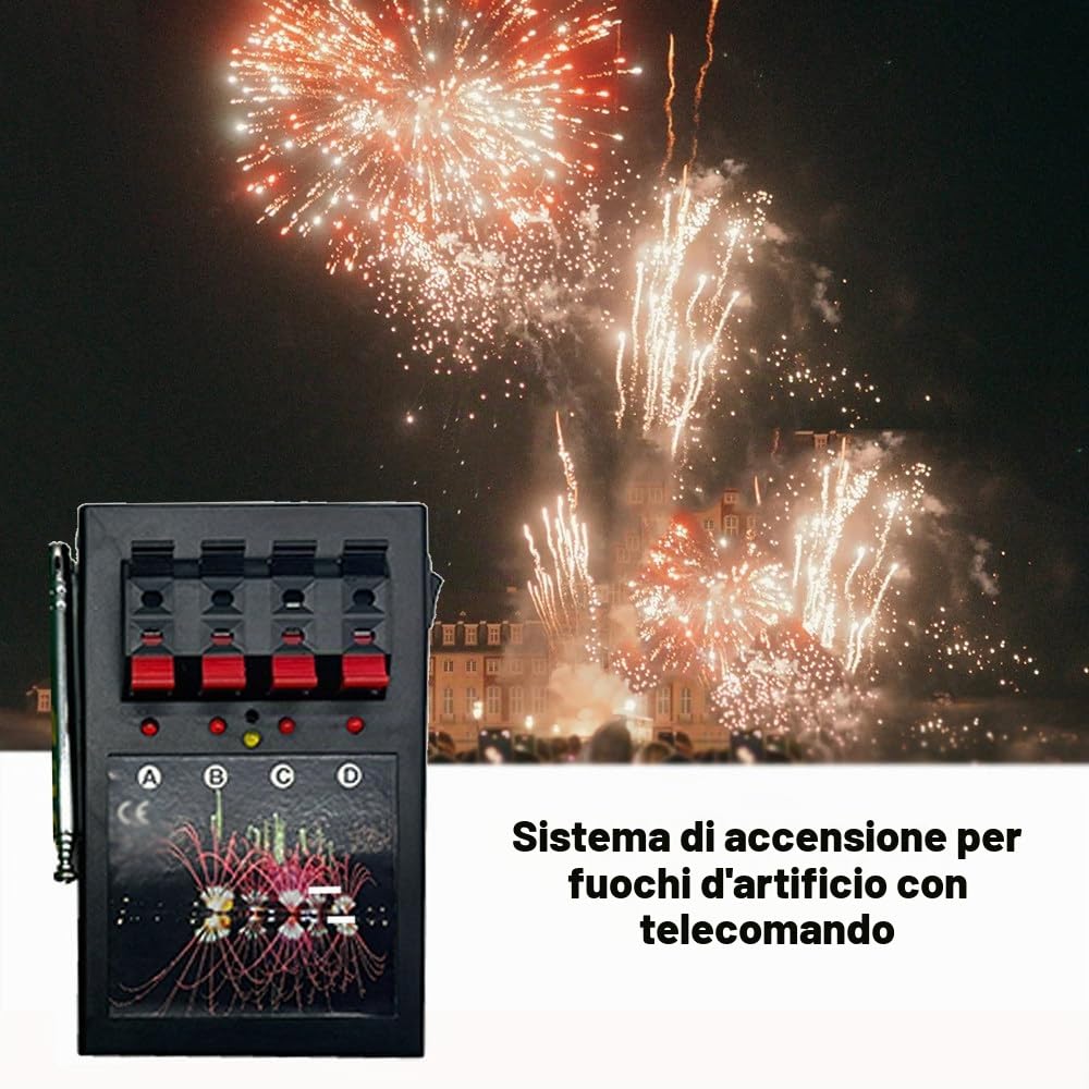 Sistema di sparo wireless per fuochi d'artificio – Sistema di accensione espandibile alimentato a batteria per matrimoni, feste e hotel, ecologico, comando a distanza per palcoscenico