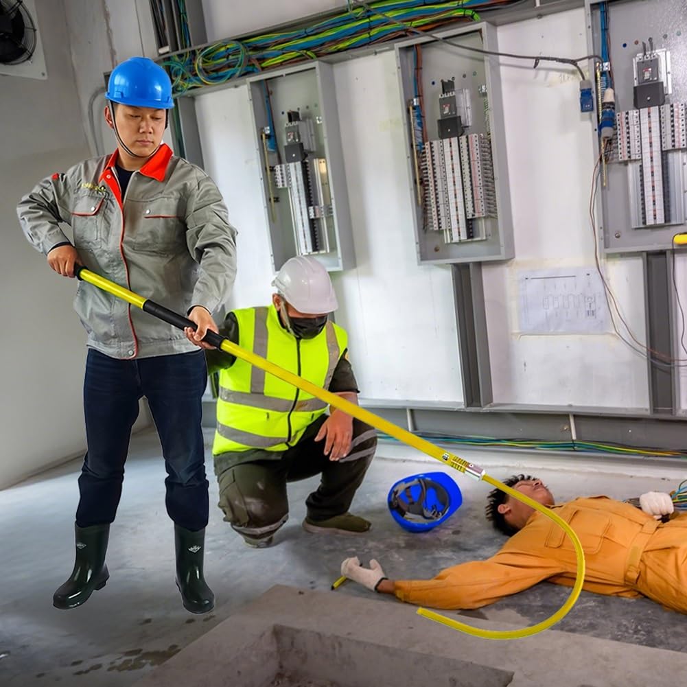 Gancio di Soccorso Isolato Ad Alta Tensione, Apertura da 16,5 Pollici per Elettricisti, Installatori, Meccanici Auto, Cassaforte Familiare in Caso di Scossa Elettrica,Yellow-3m/220kv