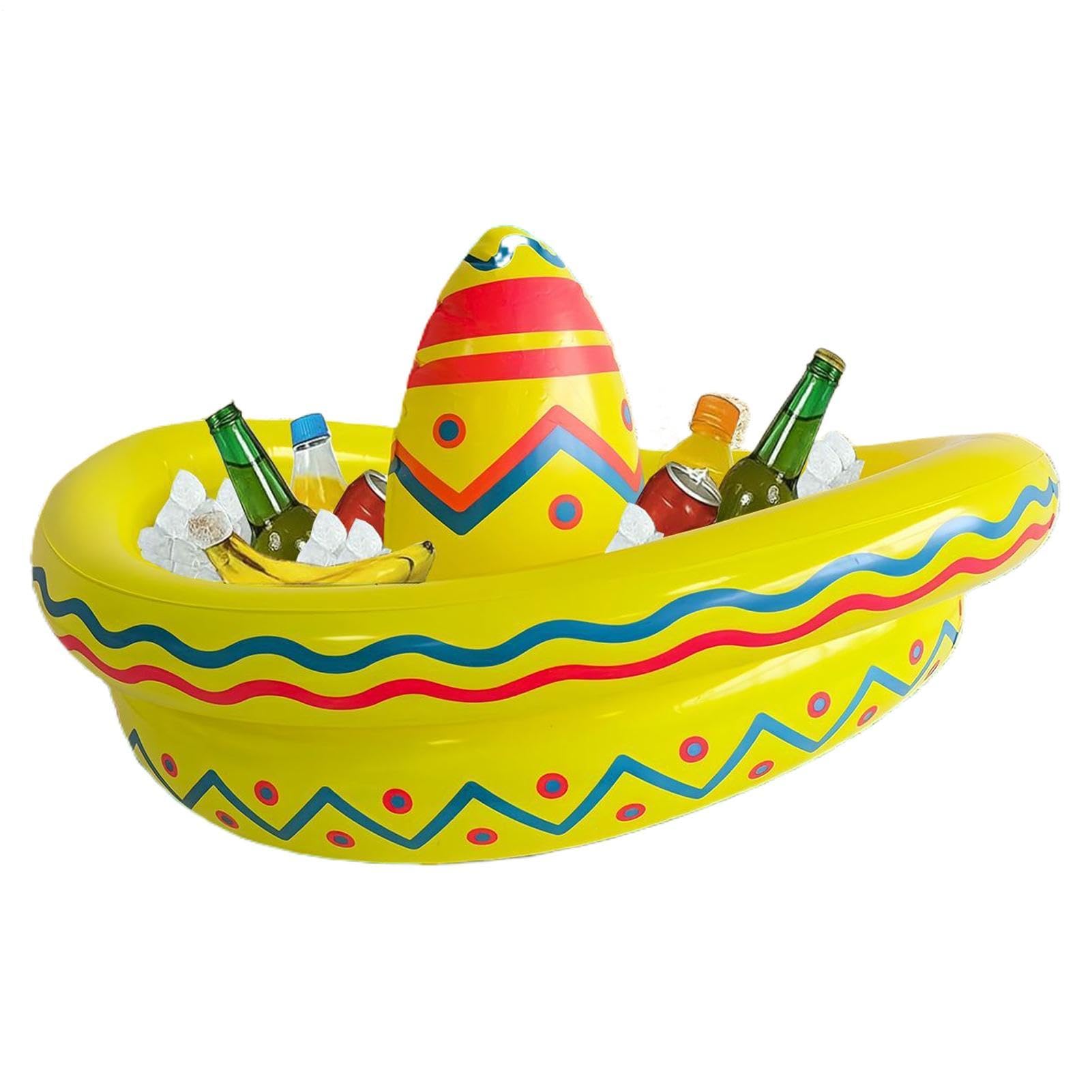 Enfriador de bebidas inflable tipo sombrero para reuniones flotantes