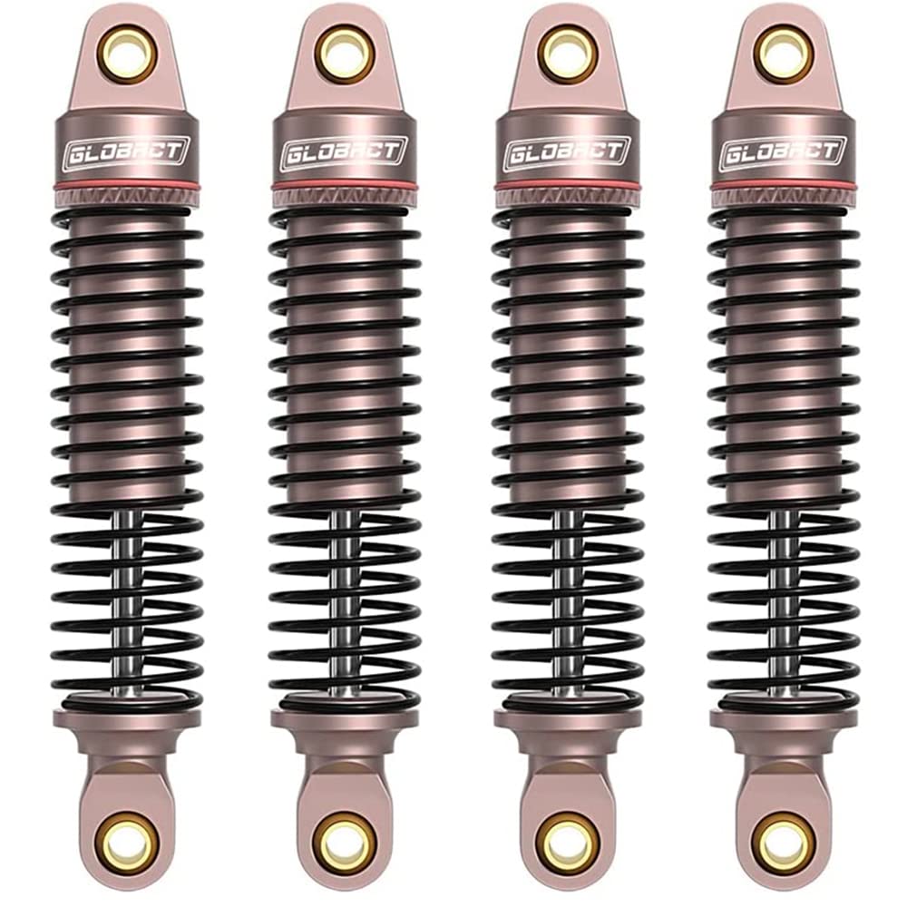GLOBACT 52mm Aluminum Front & Rear Shocks for 1/18 TRX4M Upgrade Parts (4PCS Brown)