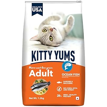 Kitty Yums Adult (+1 Year) Dry Cat Food, Ocean Fish, 1.2kg Pack - image, photos
