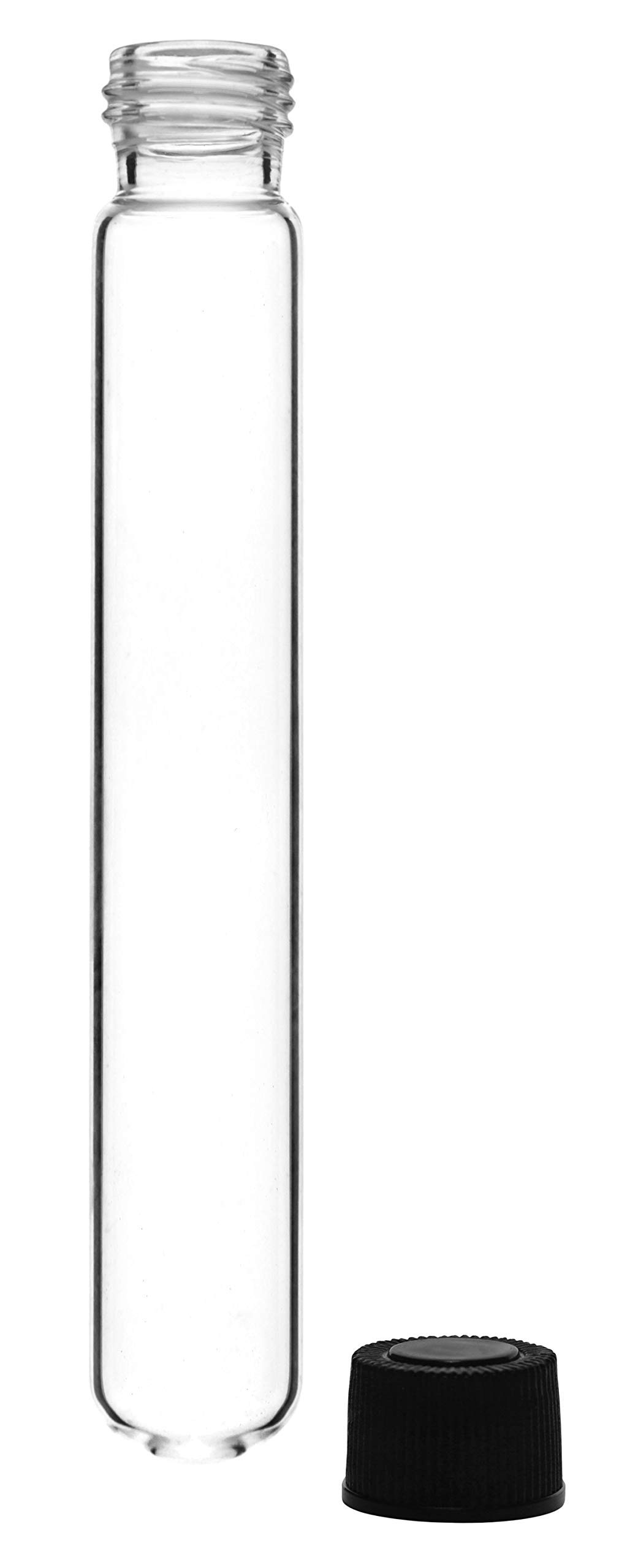 Eisco Labs - Provette da 50 ml, tappo a vite in bachelite con rivestimento in gomma, in vetro borosilicato 3,3, 15 x 2,5 cm, fondo rotondo, a prova di perdite, 24 pezzi