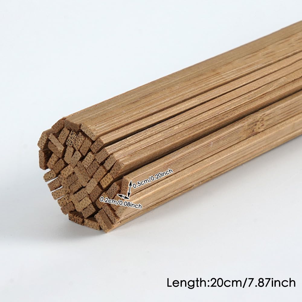 Drewniane szpikulce do majsterkowania, Patyczki drewniane Balsa 50 szt. Wiele rozmiarów Niedokończone lite drewno do majsterkowania