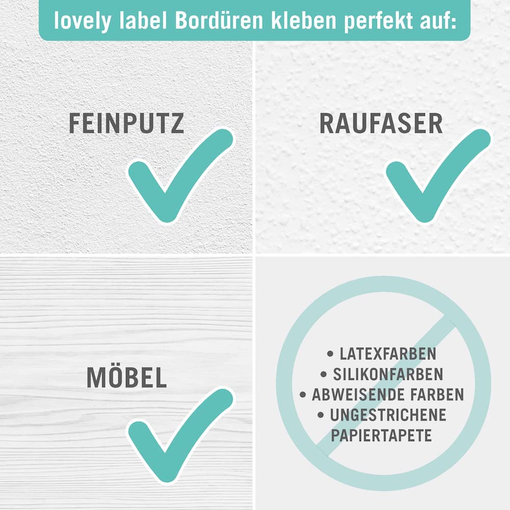 Bordüre selbstklebend HÄSCHEN & REHE ROSA/GRAU/BEIGE - Wandbordüre Kinderzimmer / Babyzimmer mit Hase und Reh - Wandtattoo Schlafzimmer Mädchen & Junge, Wanddeko Baby / Kinder