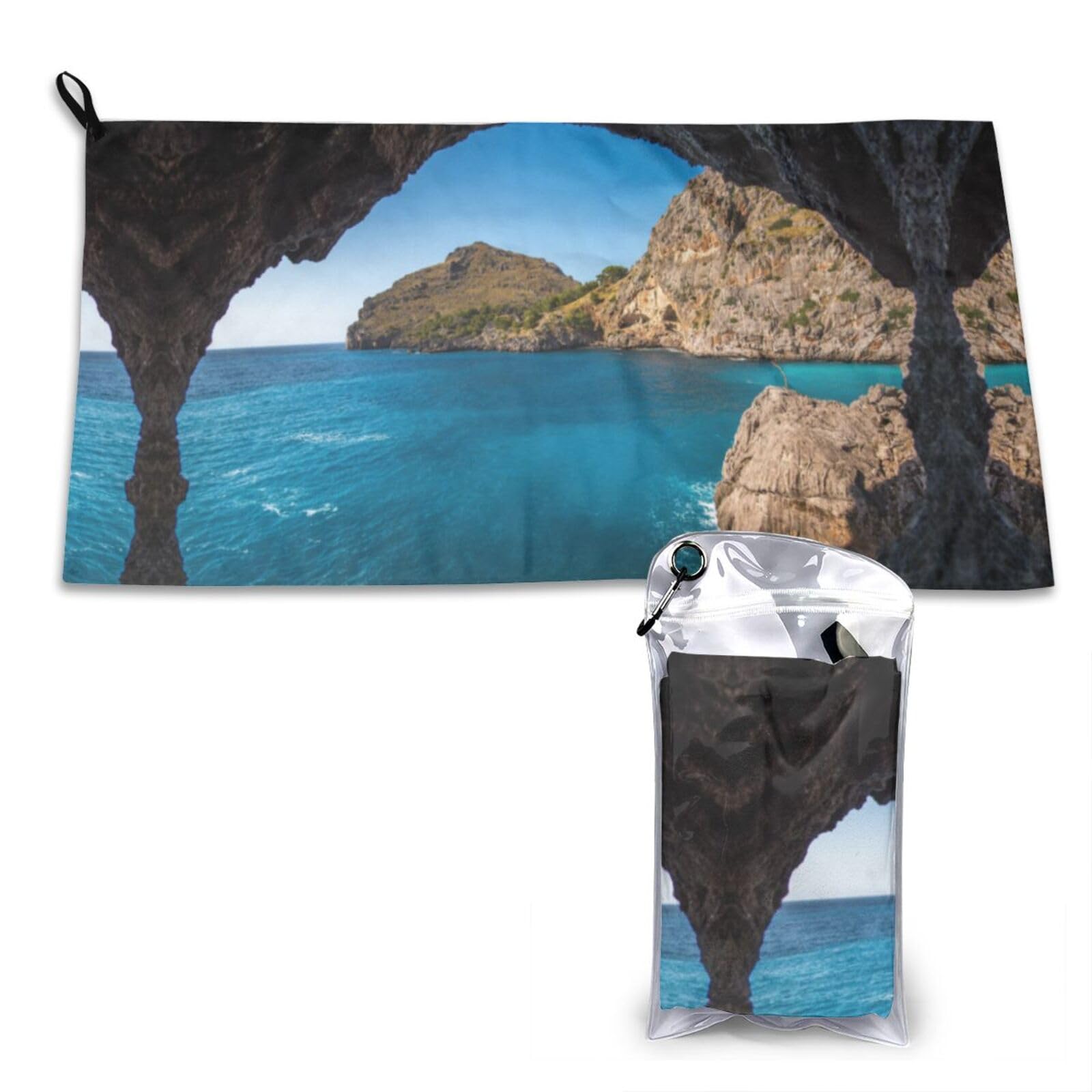 WXWJSHMGC Arch In Mallorca Spain Print Cooling Towel, Gym Towel,Cooling Towels For Neck, Soft Breathable Travel Cool Towel,Sports Towels For Gym,Camping