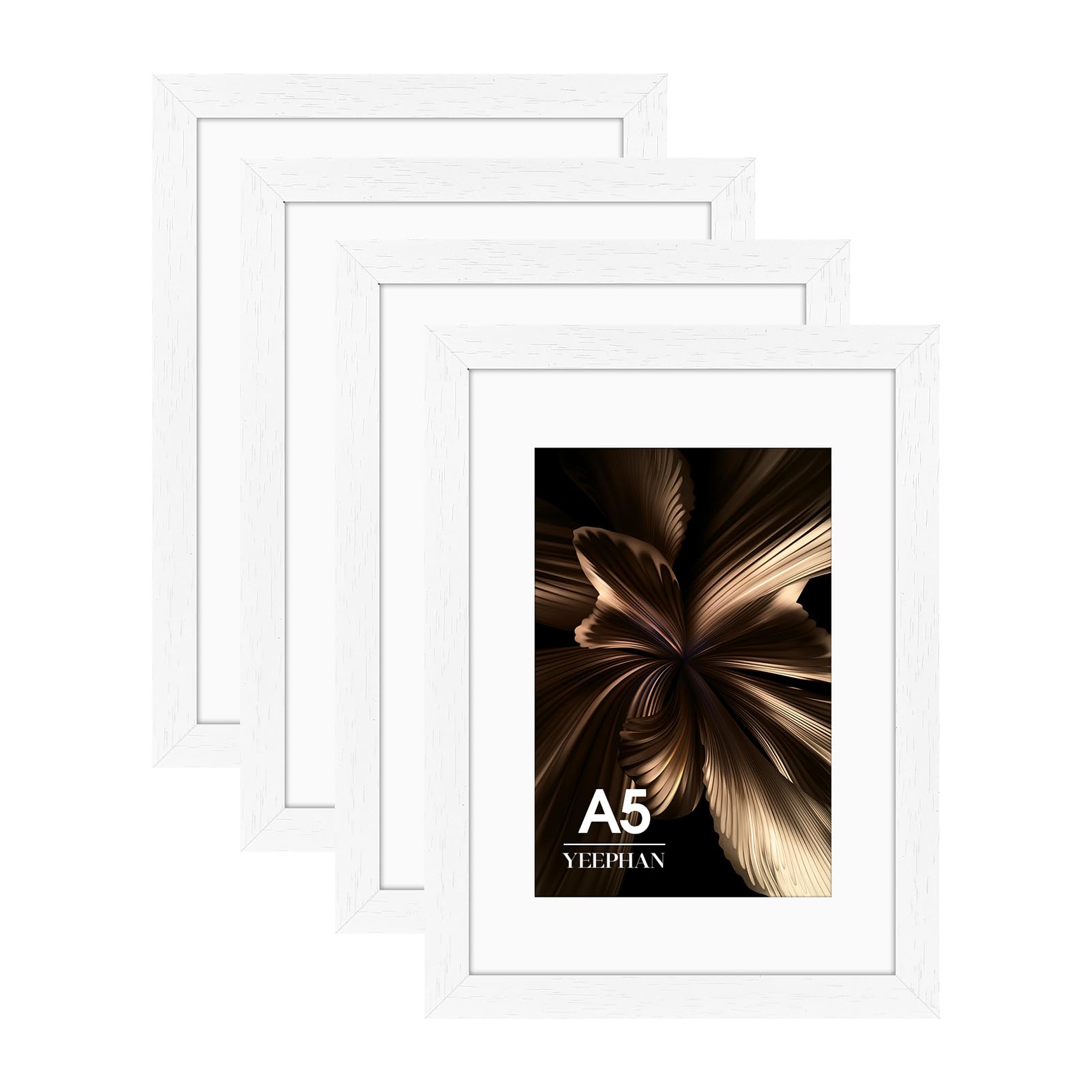 A5 Picture Frame - A5 Frames with Mount for 10x15 Prints, White