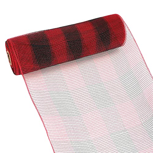 Snapklik.com : MEEDEE Black And Red Check Mesh Ribbon For Christmas ...