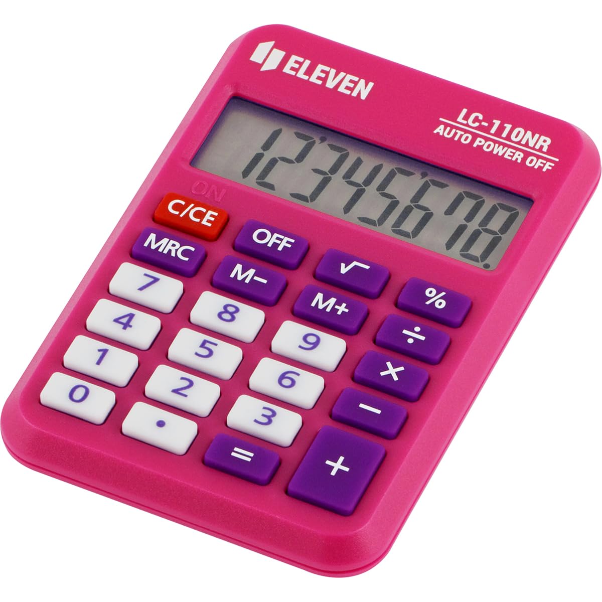 Calculadora de Bolsillo Eleven LC110NR-PK - Pantalla de 8 dígitos, Funciones matemáticas y financieras, Memoria de 3 Teclas, compacta y Duradera, la Herramienta Ideal para cálculos rápidos en la